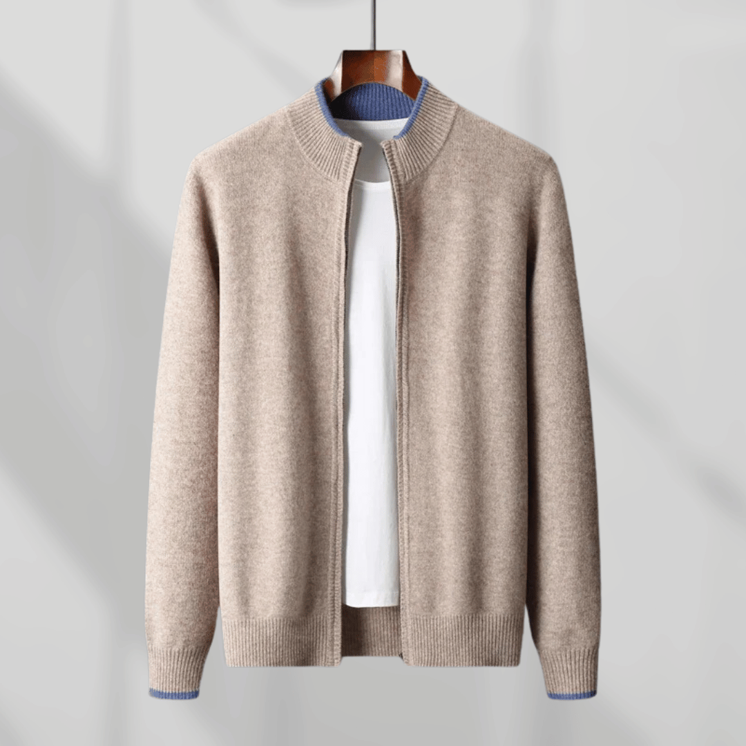 Veste Zippée En Cachemire Pour Homme Pour L'hiver | Manches Longues