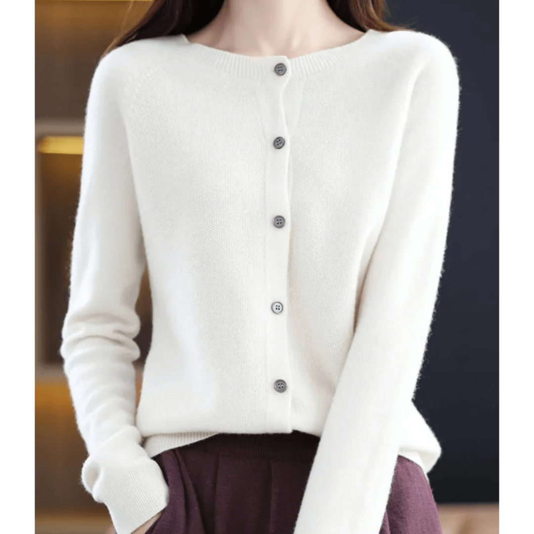 Cardigan En Cachemire Col Rond Pour Femme | Boutonné Devant