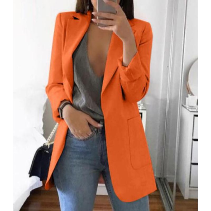 Blazer Ouvert Sur Le Devant Avec Revers Crantés Pour Femme | Habillé