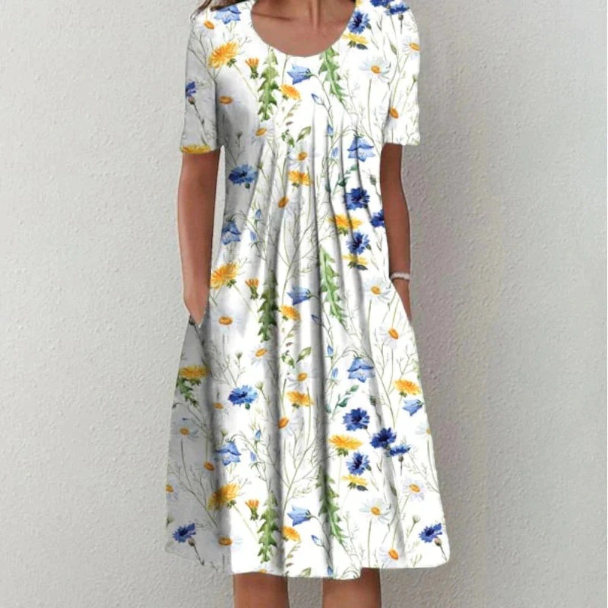 Anouk | Robe Plissée Fleurie Élégante Pour Femme | Midi