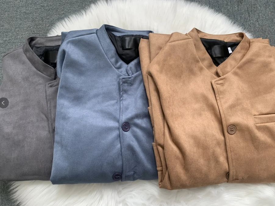 Blazer Classique À Col Montant Pour Homme | Simple Boutonnage