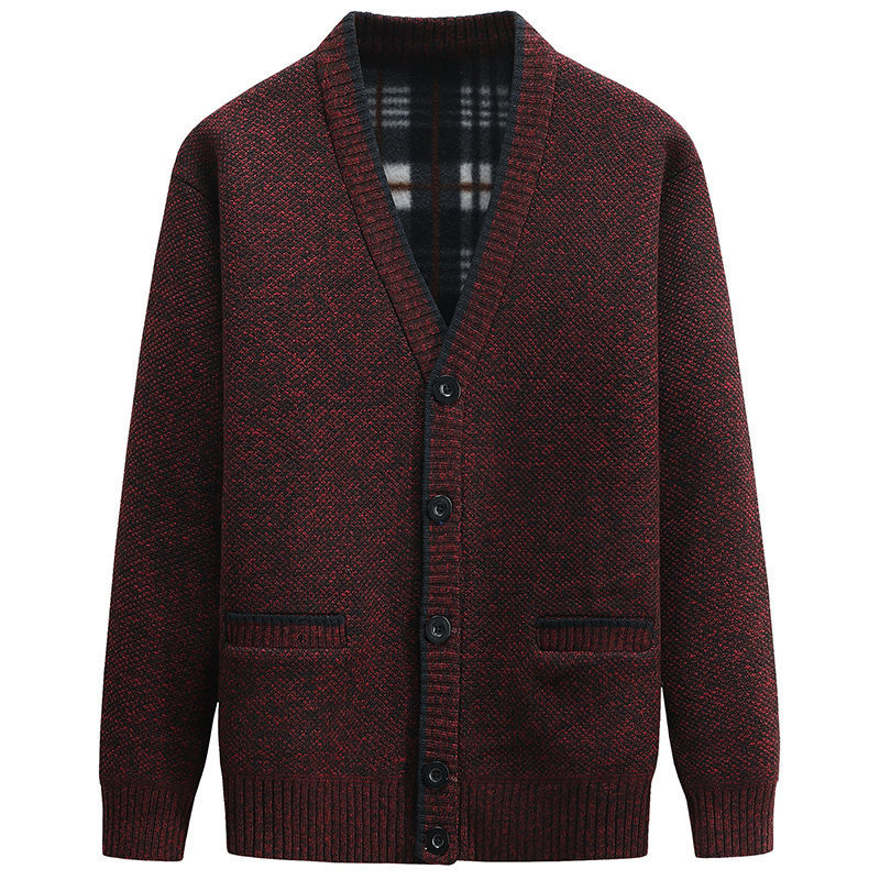 Cardigan Boutonné Décontracté À Col En V Pour Homme | Manches Longues