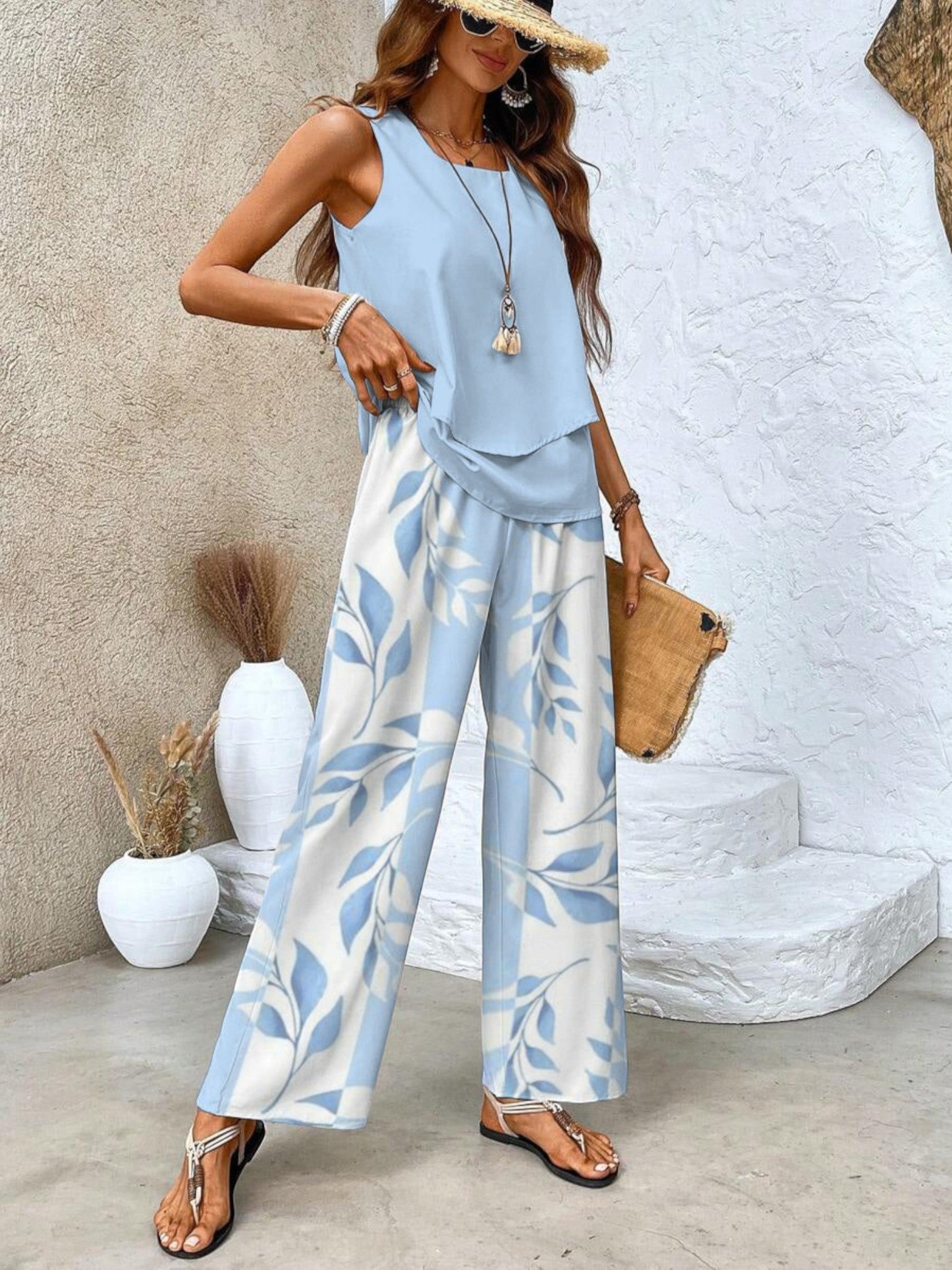 Ensemble Deux Pièces Chic Pour Femme | Sans Manches