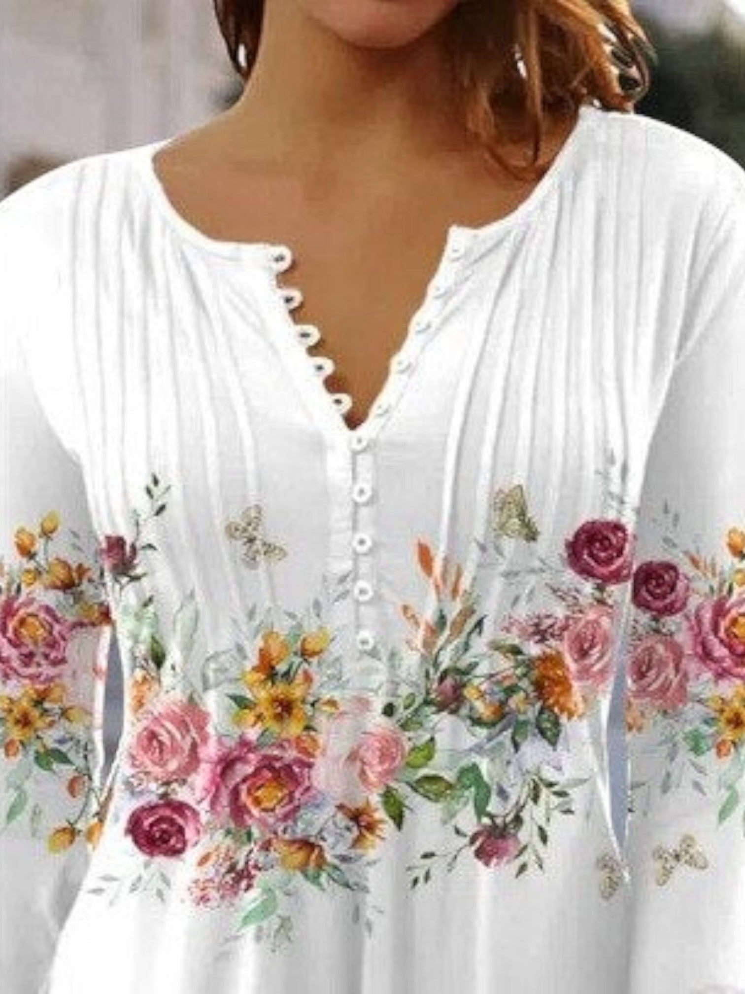 Chemisier Col V À Imprimé Floral Pour Femme | Chic