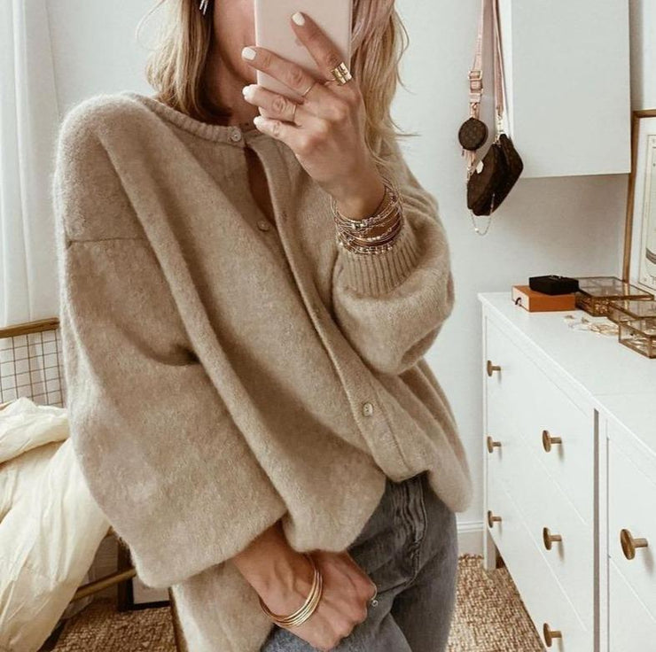 Pull D’Hiver Boutonné Pour Femme | Oversize