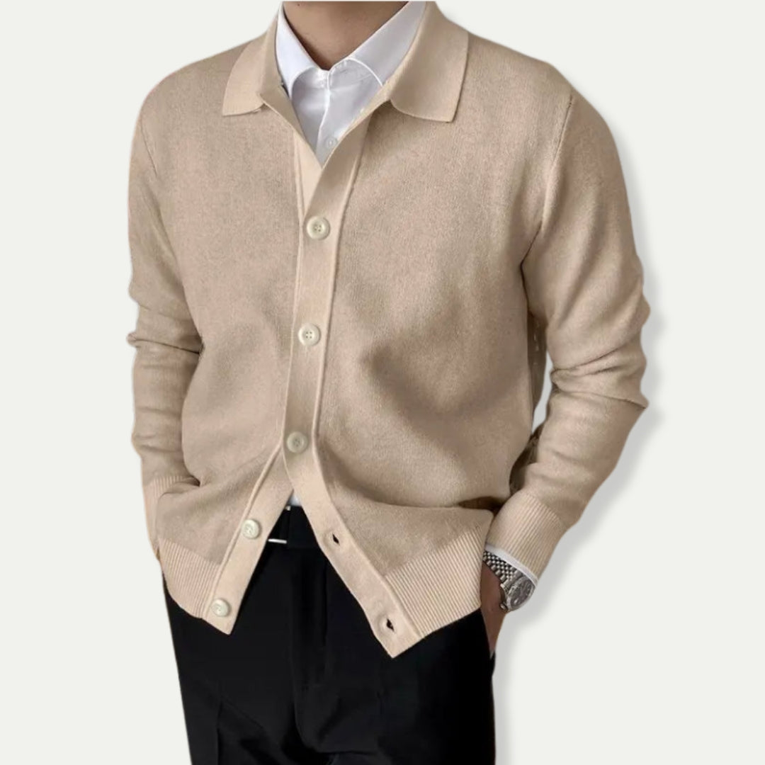 Cardigan Décontracté À Col Pour Homme | Hiver