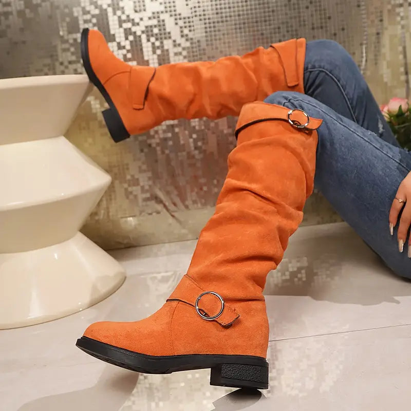 Bottes En Daim Tendance Pour Femme Pour L'hiver | Boucle
