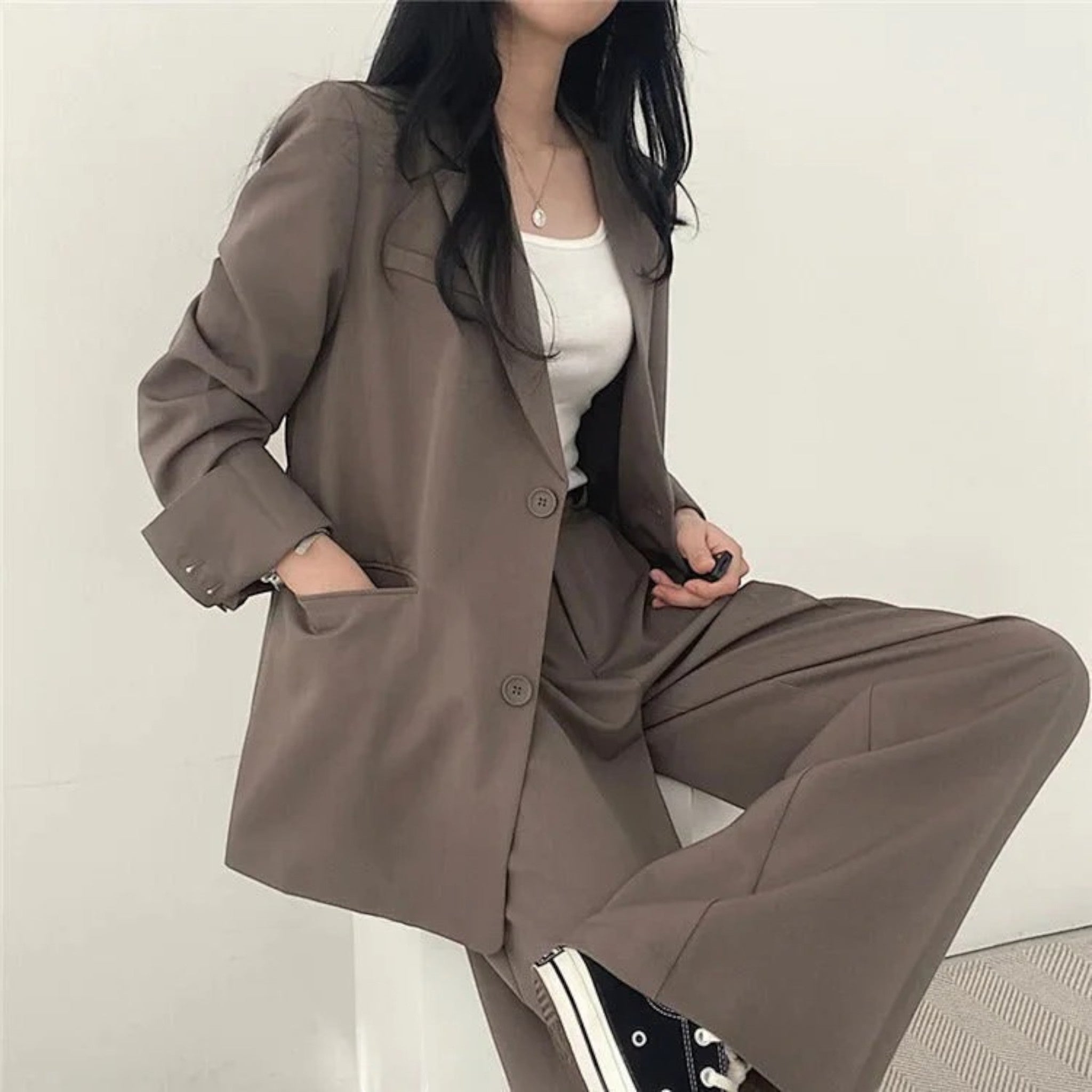 Élina | Ensemble Blazer Surdimensionné Décontracté Pour Femmes