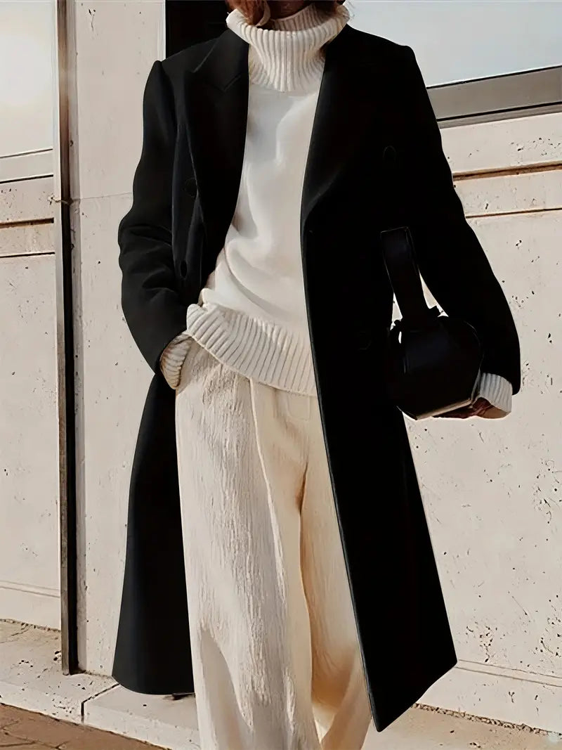 Manteau Long Stylé Pour Femme | Patte De Boutonnage