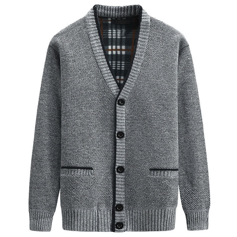 Cardigan Boutonné Décontracté À Col En V Pour Homme | Manches Longues