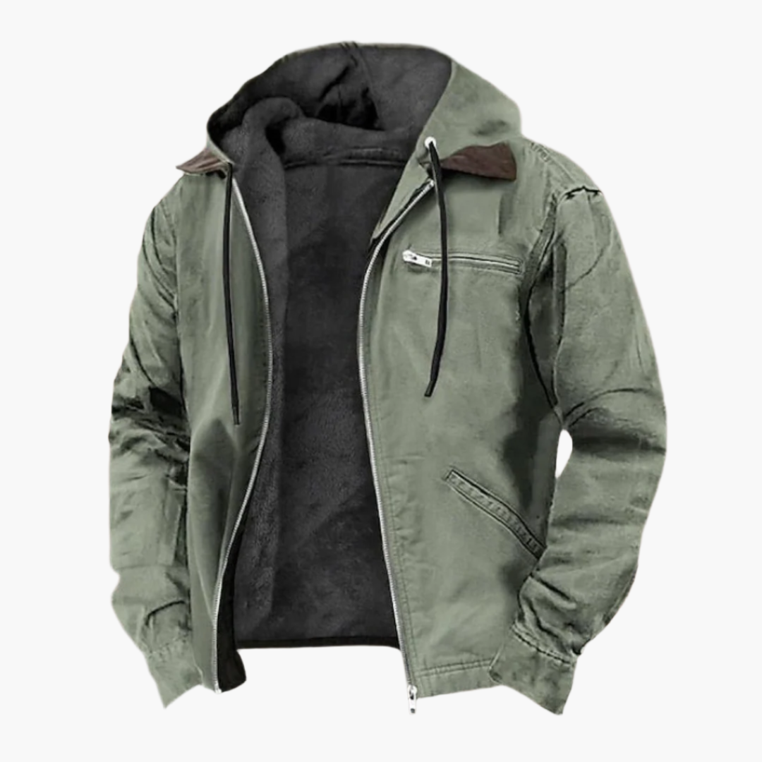 Veste D'hiver Décontractée À Capuche Pour Homme | Fermeture Éclair