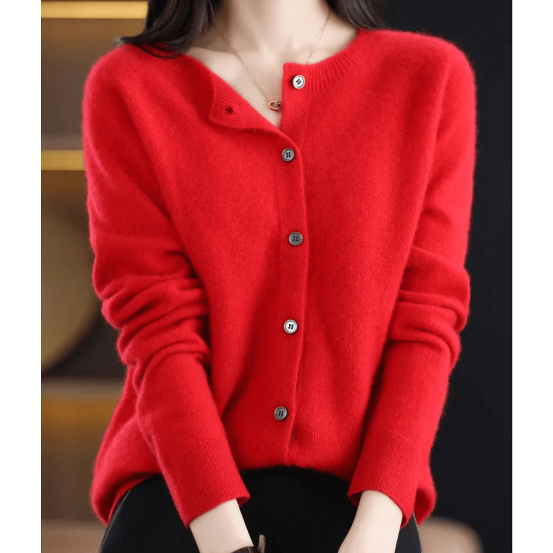 Cardigan En Cachemire Col Rond Pour Femme | Boutonné Devant