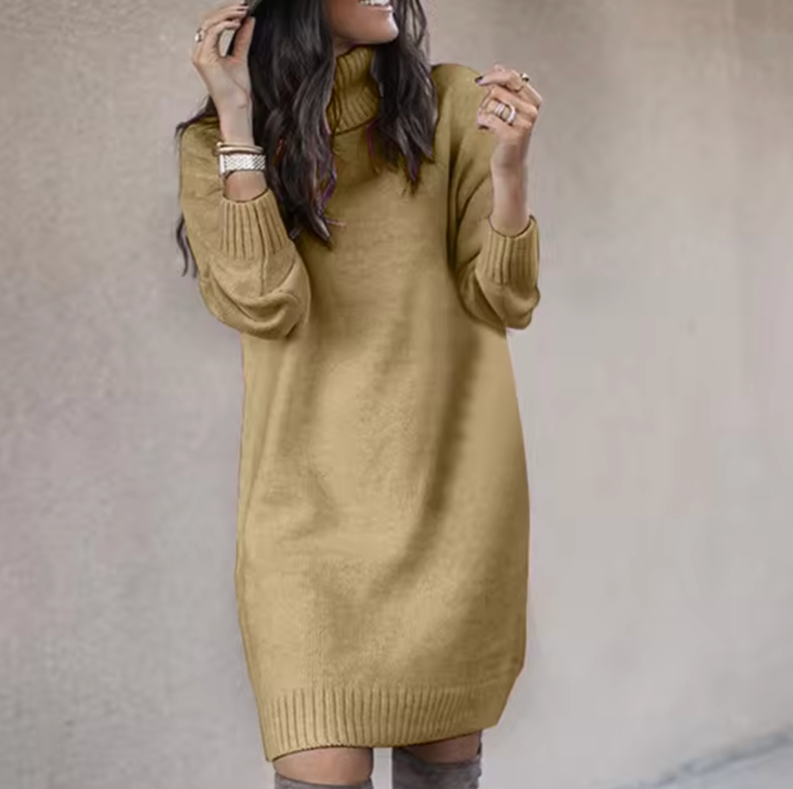 Robe Pull À Col Montant Pour Femme | Automne