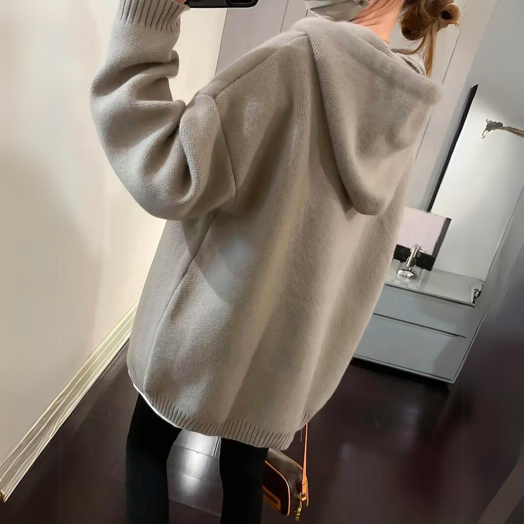 Sweat À Capuche À Manches Longues Pour Femme | Tricoté