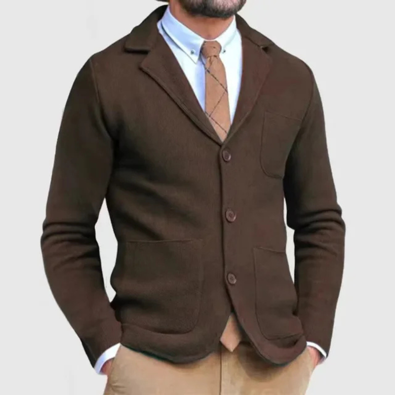 Blazer En Maille Coupe Slim Pour Homme | Avec Bouton