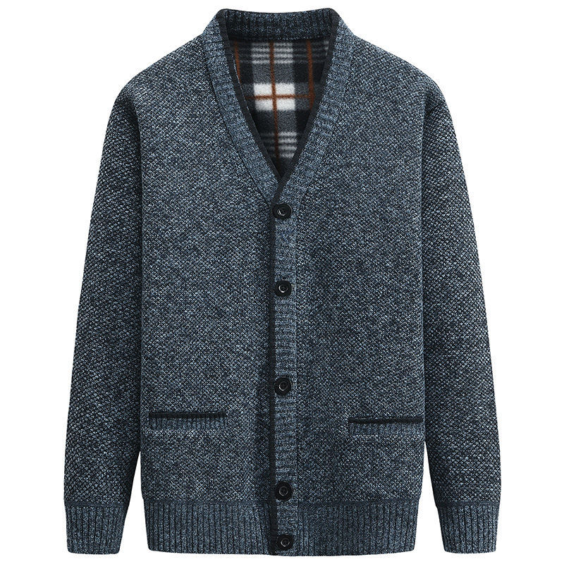 Cardigan Boutonné Décontracté À Col En V Pour Homme | Manches Longues