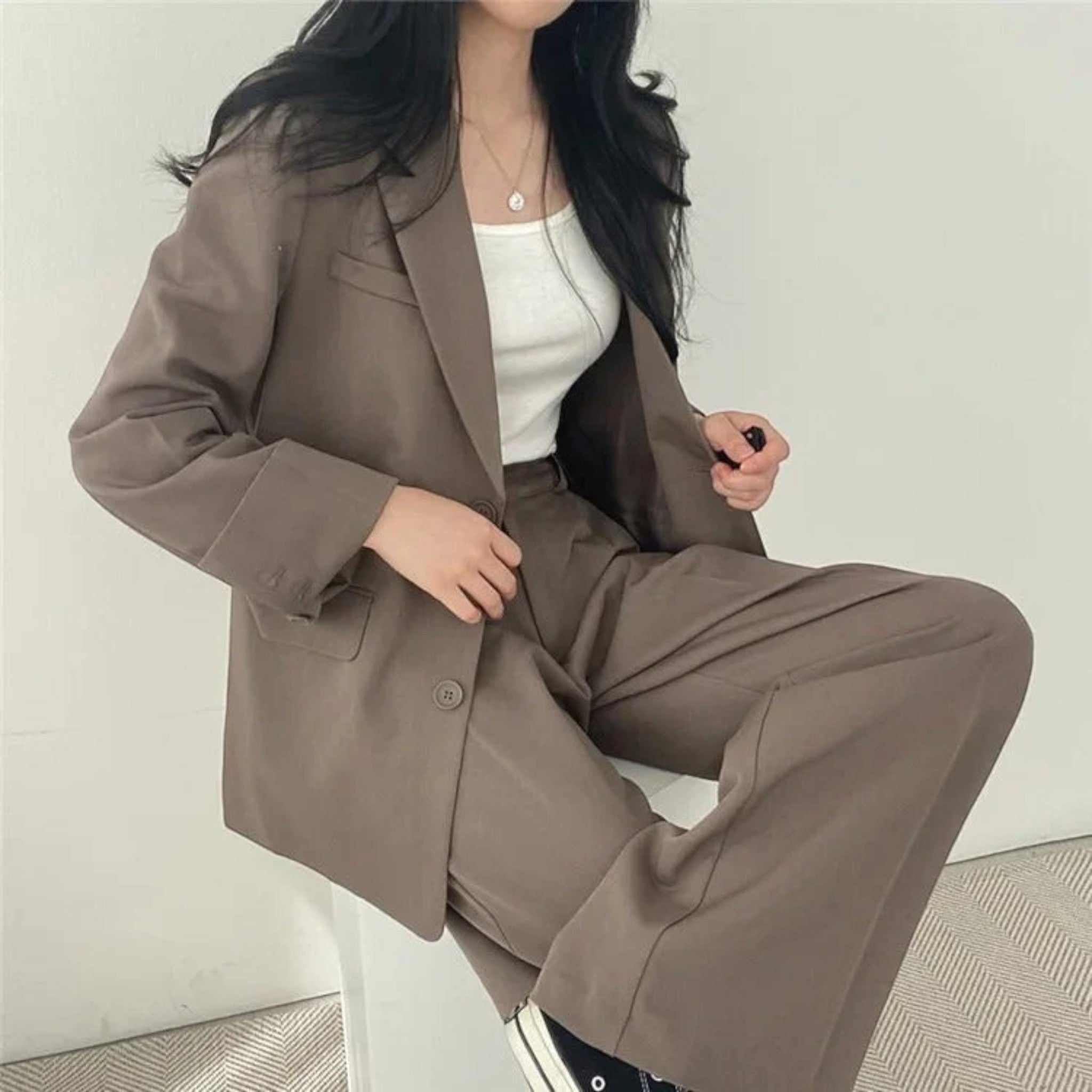 Élina | Ensemble Blazer Surdimensionné Décontracté Pour Femmes