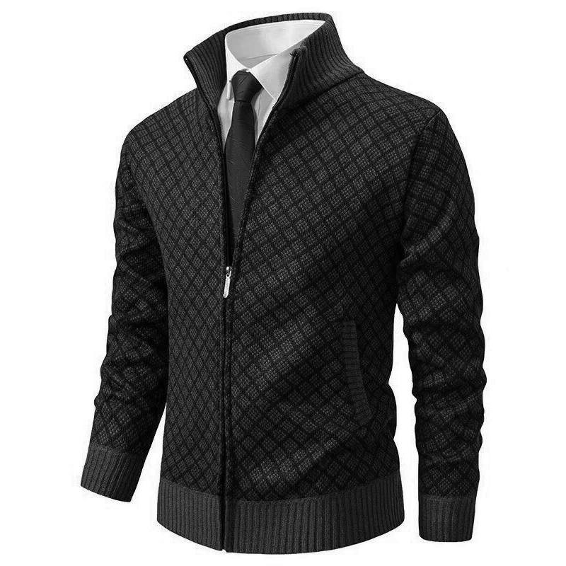 Pull Tricoté À Motif Losanges Pour Homme | Manches Longues