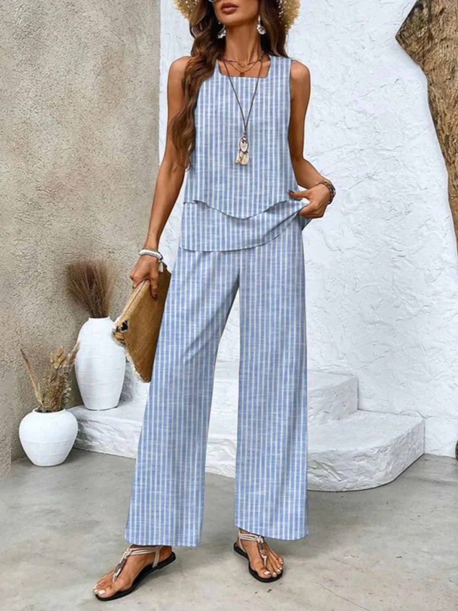 Ensemble Deux Pièces Chic Pour Femme | Sans Manches