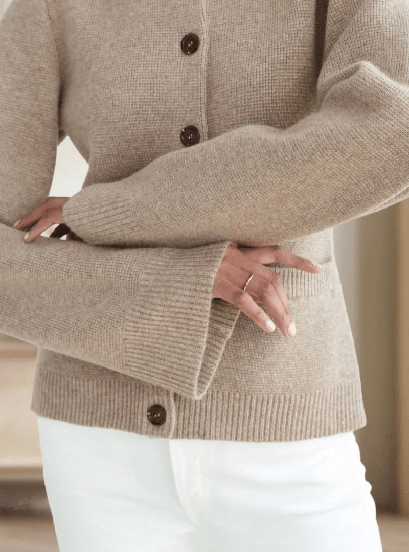 Cardigan En Cachemire Pour Femme Avec Poche | Manches Longues