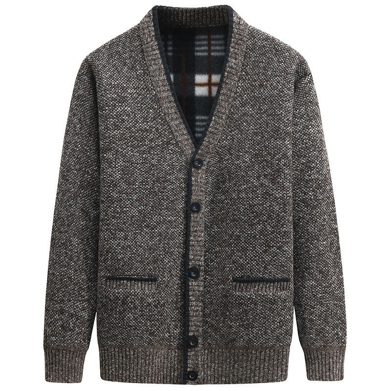 Cardigan Boutonné Décontracté À Col En V Pour Homme | Manches Longues
