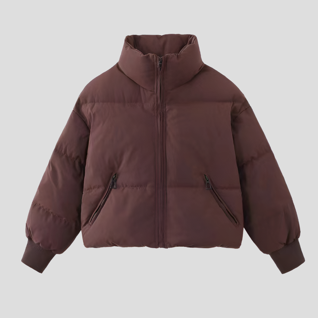 Veste Doudoune D’Hiver Pour Femme Avec Col Haut | Matelassée