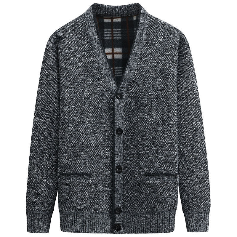 Cardigan Boutonné Décontracté À Col En V Pour Homme | Manches Longues