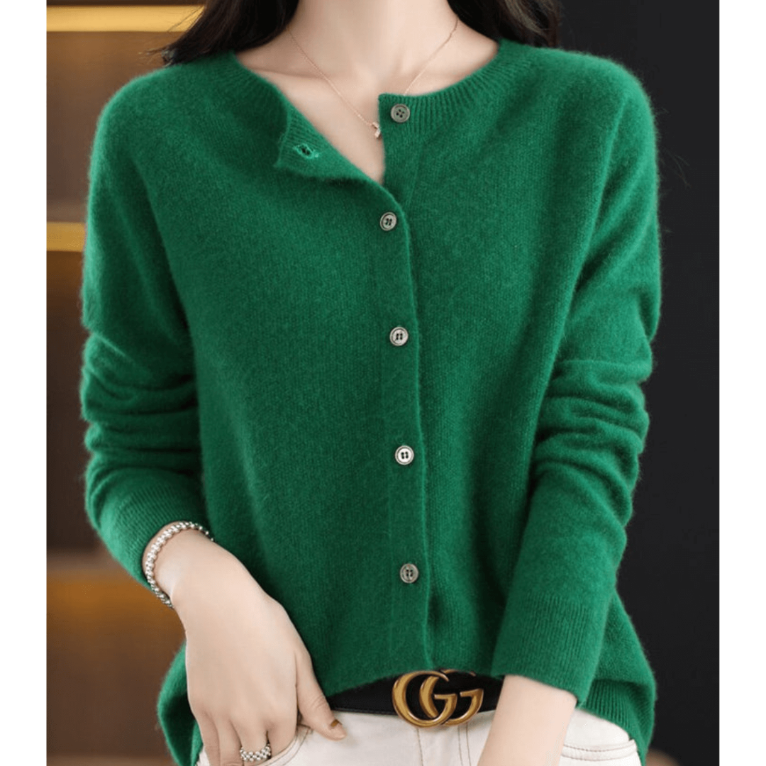 Cardigan En Cachemire Col Rond Pour Femme | Boutonné Devant