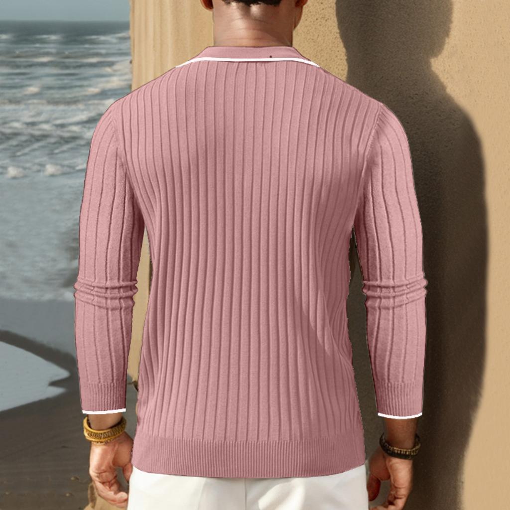 Polo En Maille Côtelée Pour Homme | Moderne