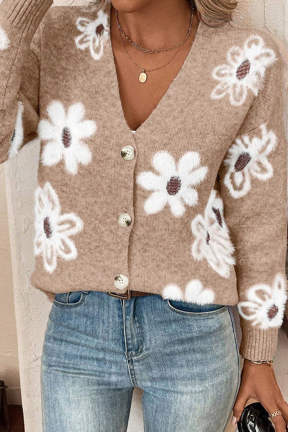Cardigan Col V Femme | Manches Longues