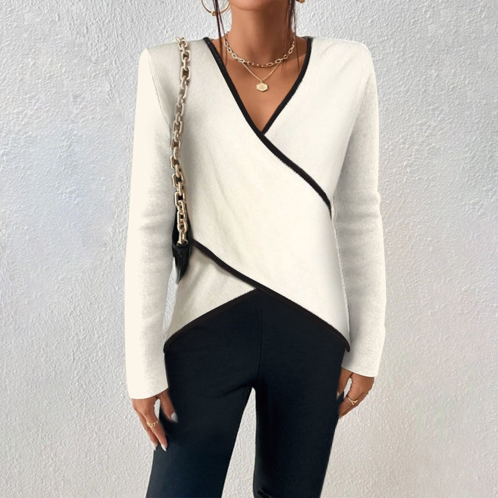 Pull Cache-cœur À Manches Longues Et Col En V Pour Femme | Hiver