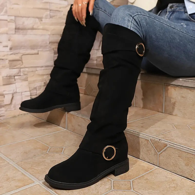 Bottes En Daim Tendance Pour Femme Pour L'hiver | Boucle