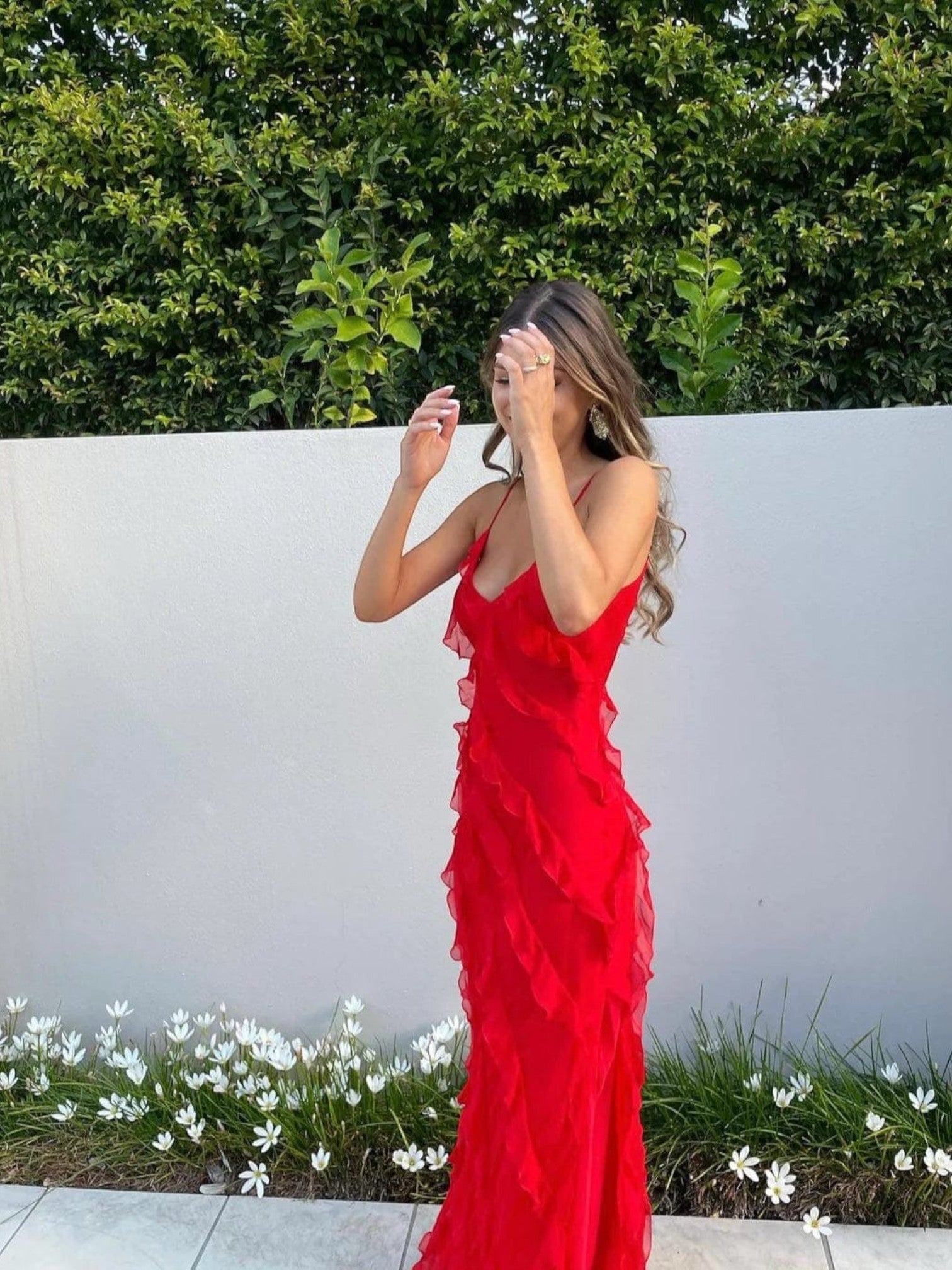 Senna | Robe Sans Manches À Volants Pour Femmes | Maxi