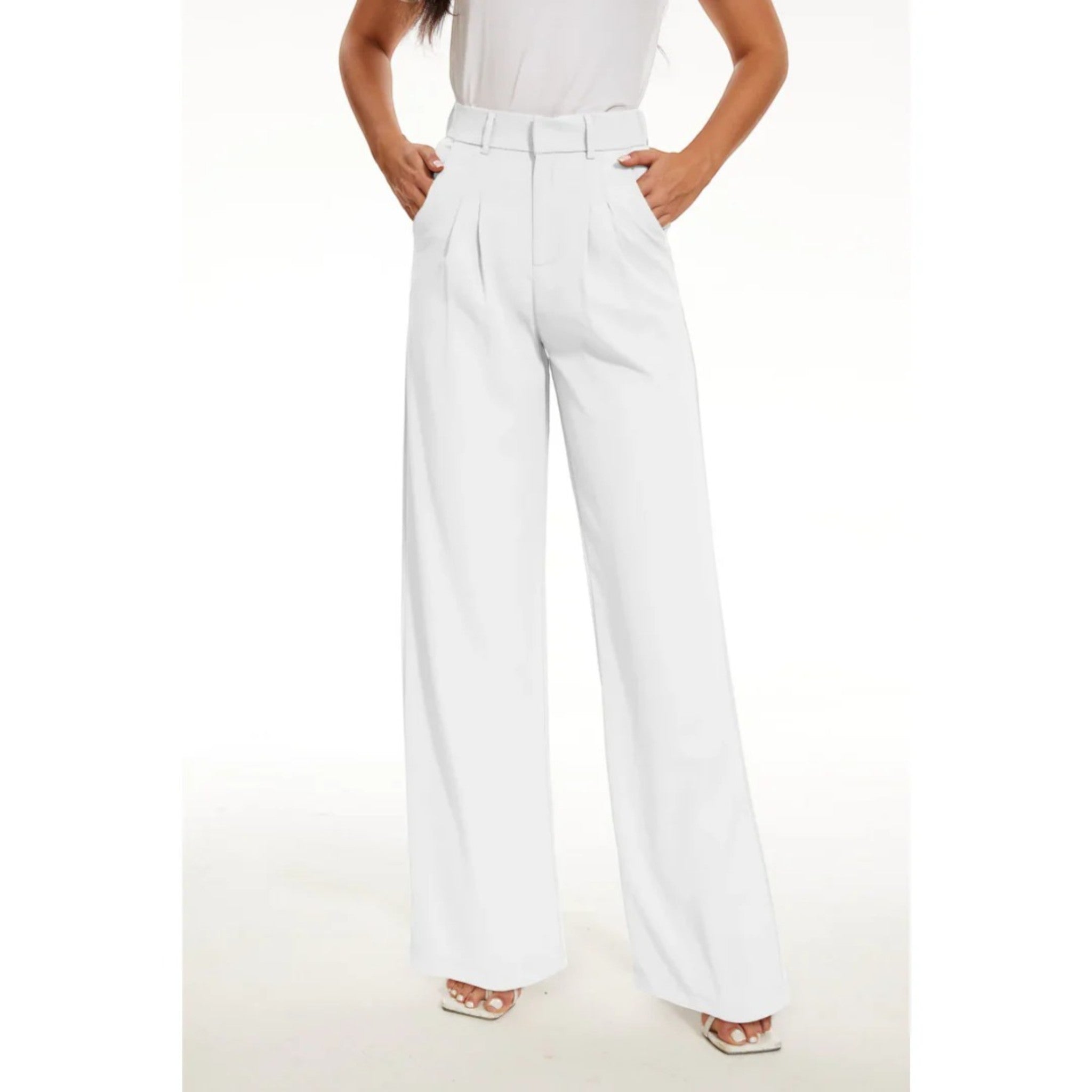Liora | Pantalón casual de pierna ancha para mujer | Talle alto