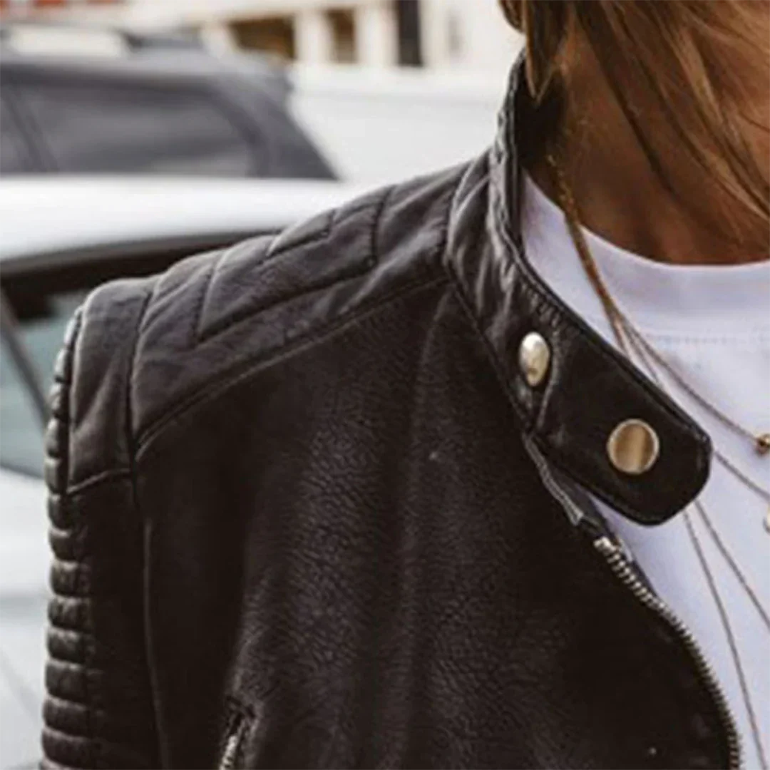 Veste En Cuir Pour Femme | Noire