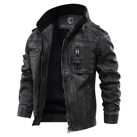 Veste De Moto En Cuir Tendance Pour Homme | Hiver