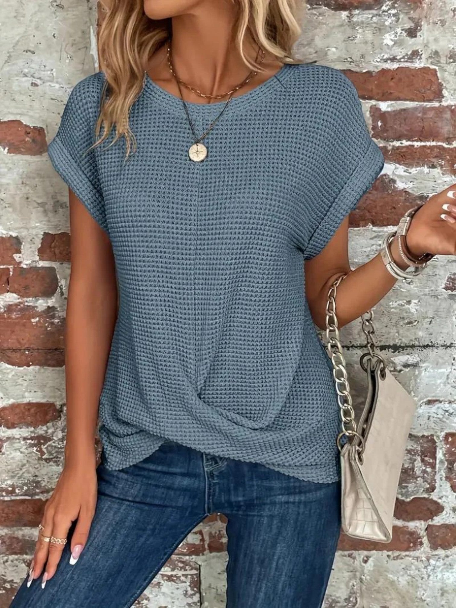 Haut En Tricot Élégant Pour Femme | Manches Courtes