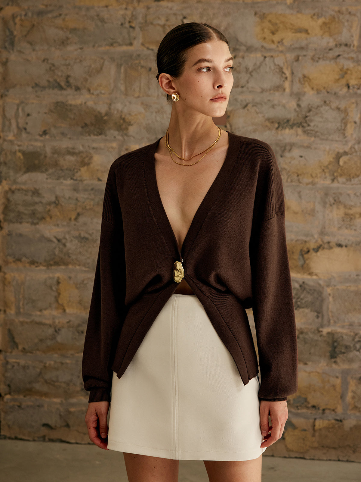 Cardigan Femme À Boutons Dorés | Hiver