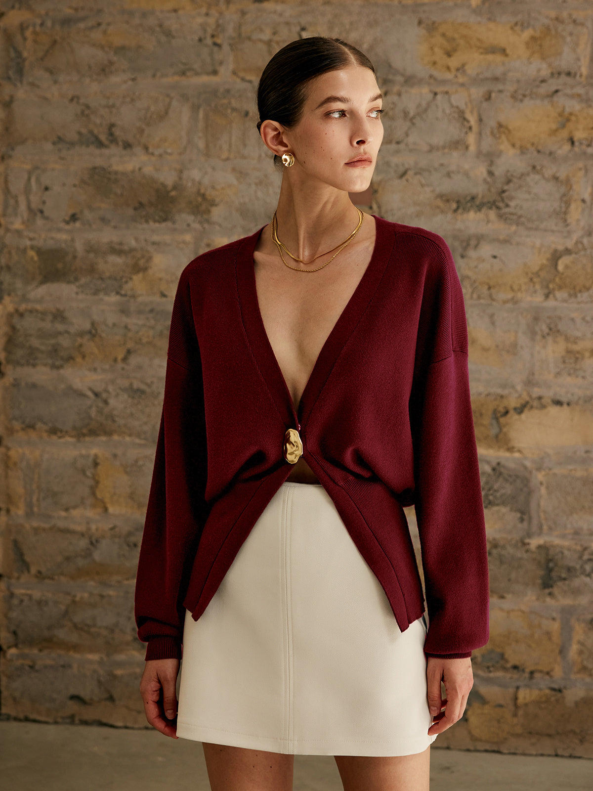 Cardigan Femme À Boutons Dorés | Hiver