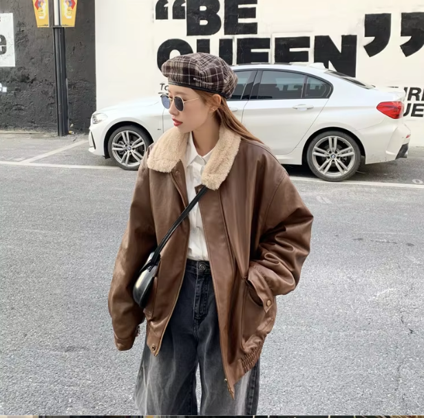 Veste En Cuir Pour Femme Pour L’Hiver | Oversize