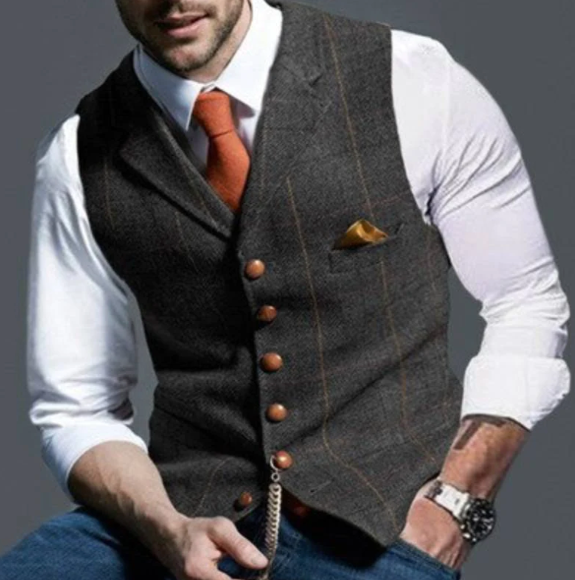 Gilet Sans Manches Pour Homme | Avec Boutons
