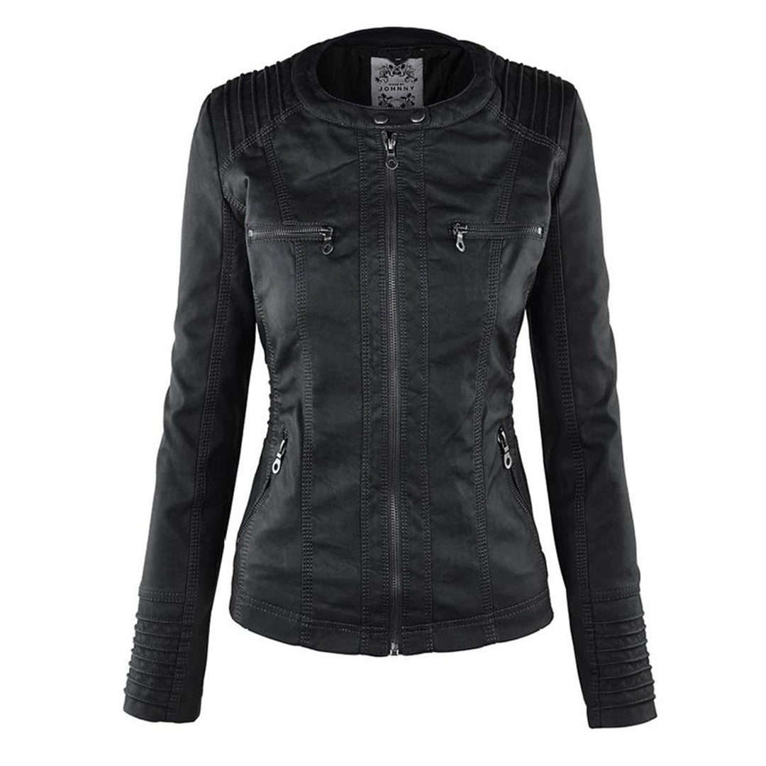 Veste Motarde En Cuir À Capuche Pour Femme | Hiver