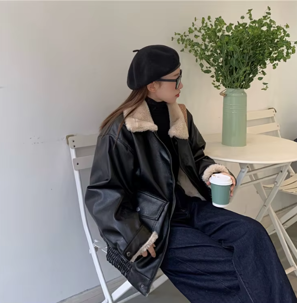 Veste En Cuir Pour Femme Pour L’Hiver | Oversize