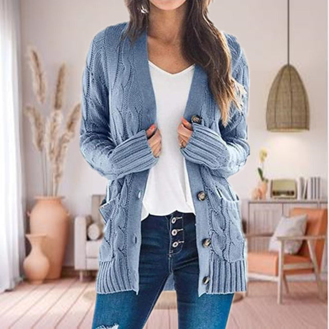 Cardigan D’Hiver Pour Femme Avec Boutons | Tricoté