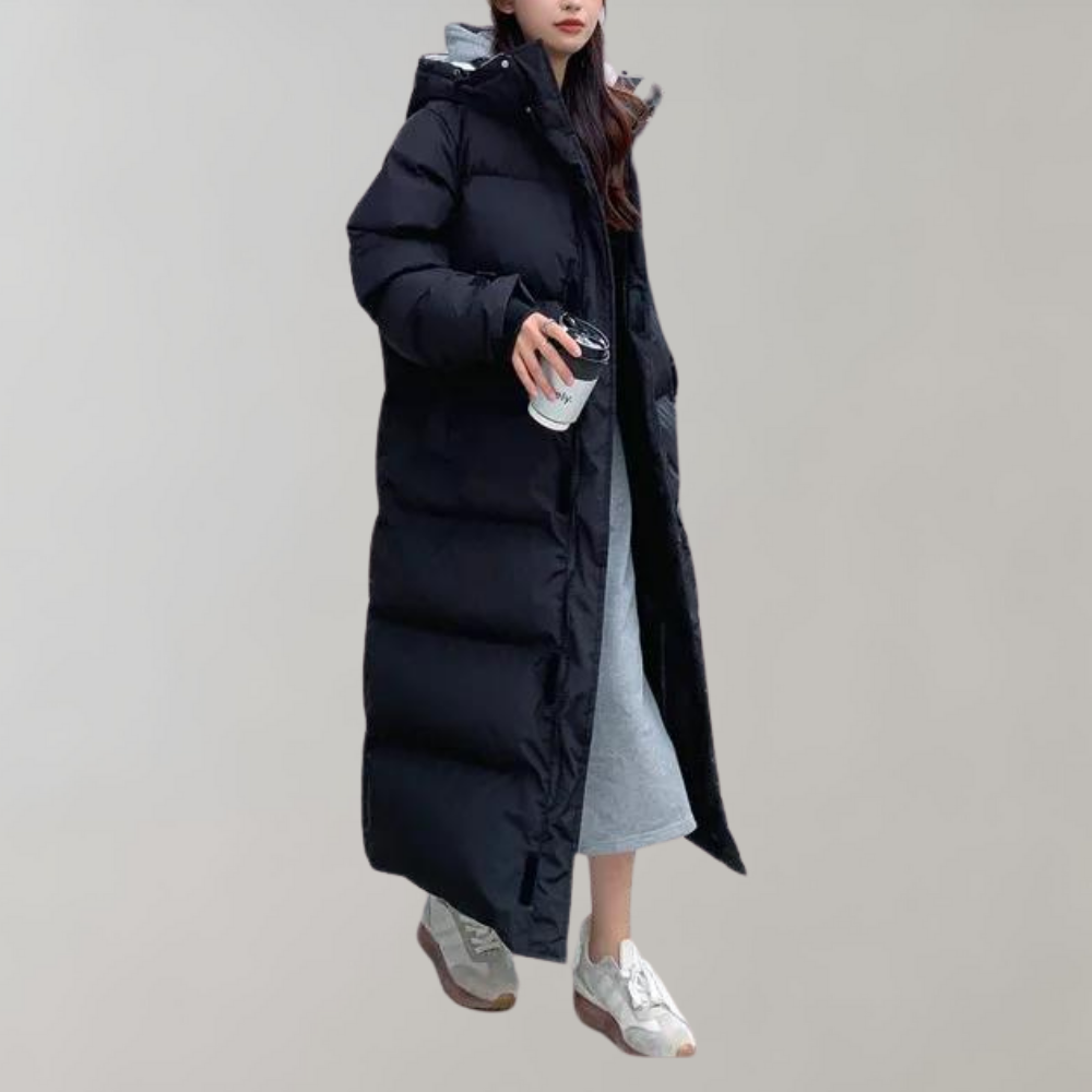 Longue Veste Doudoune Pour Femme Avec Capuche | Fermeture Éclair