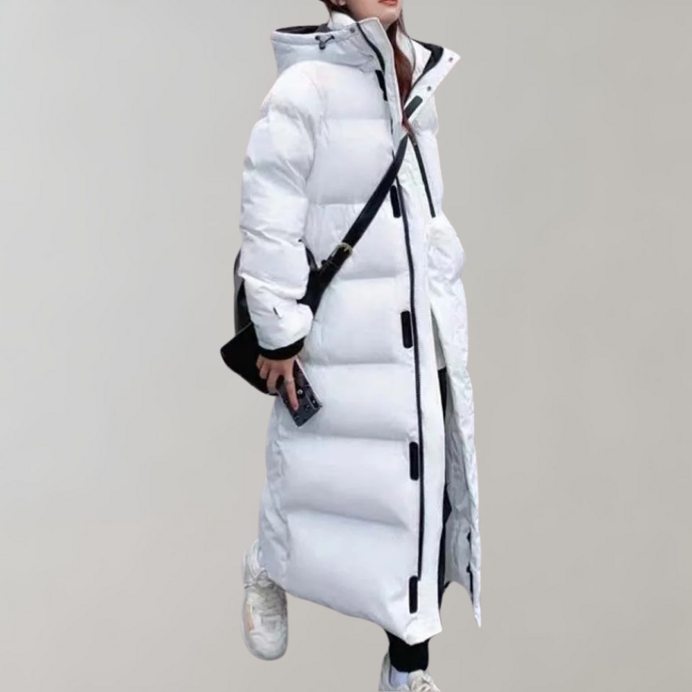 Longue Veste Doudoune Pour Femme Avec Capuche | Fermeture Éclair