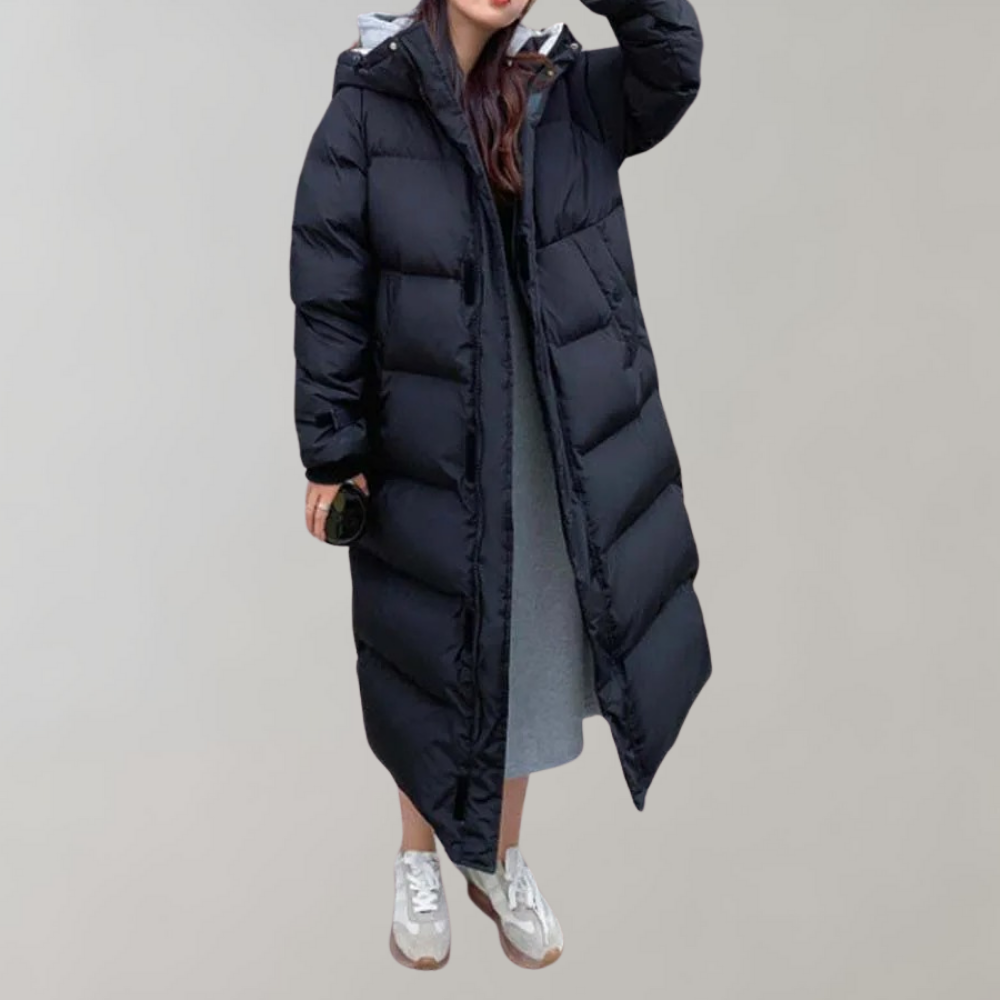 Longue Veste Doudoune Pour Femme Avec Capuche | Fermeture Éclair
