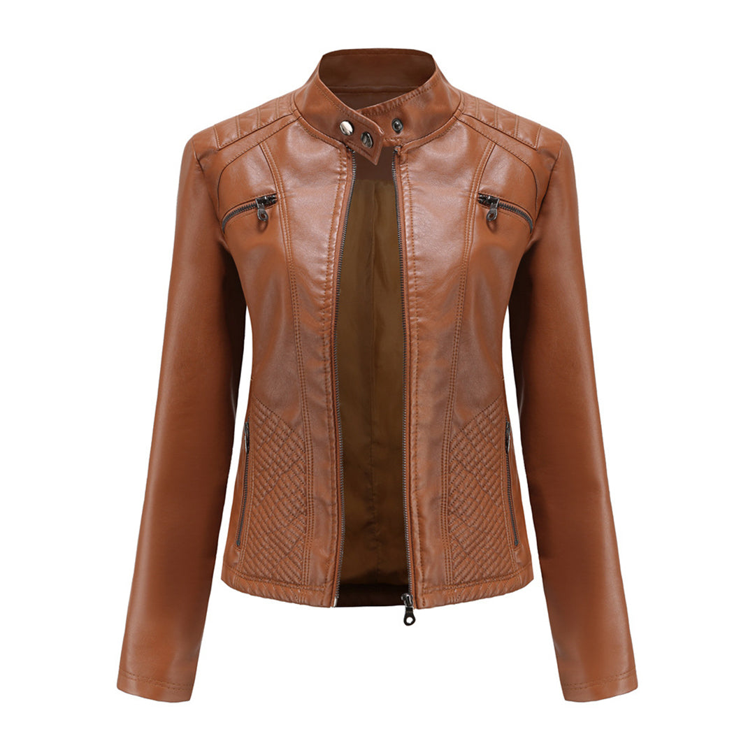 Veste En Cuir Tendance Pour Femme | Fermeture Éclair