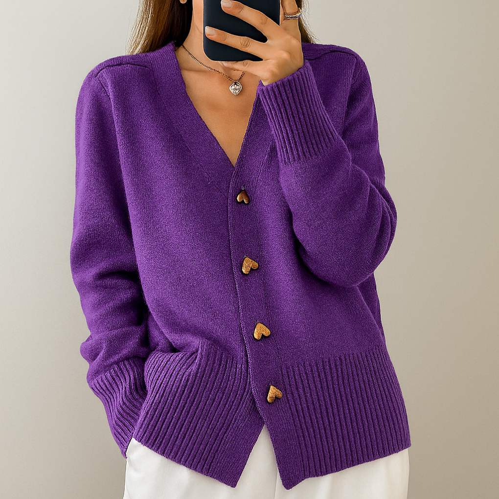 Cardigan stylé pour femme avec col en V | Fermeture à boutons