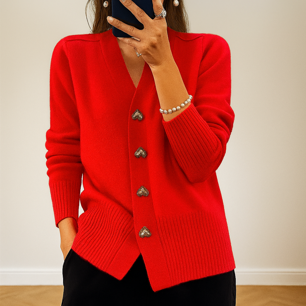 Cardigan stylé pour femme avec col en V | Fermeture à boutons
